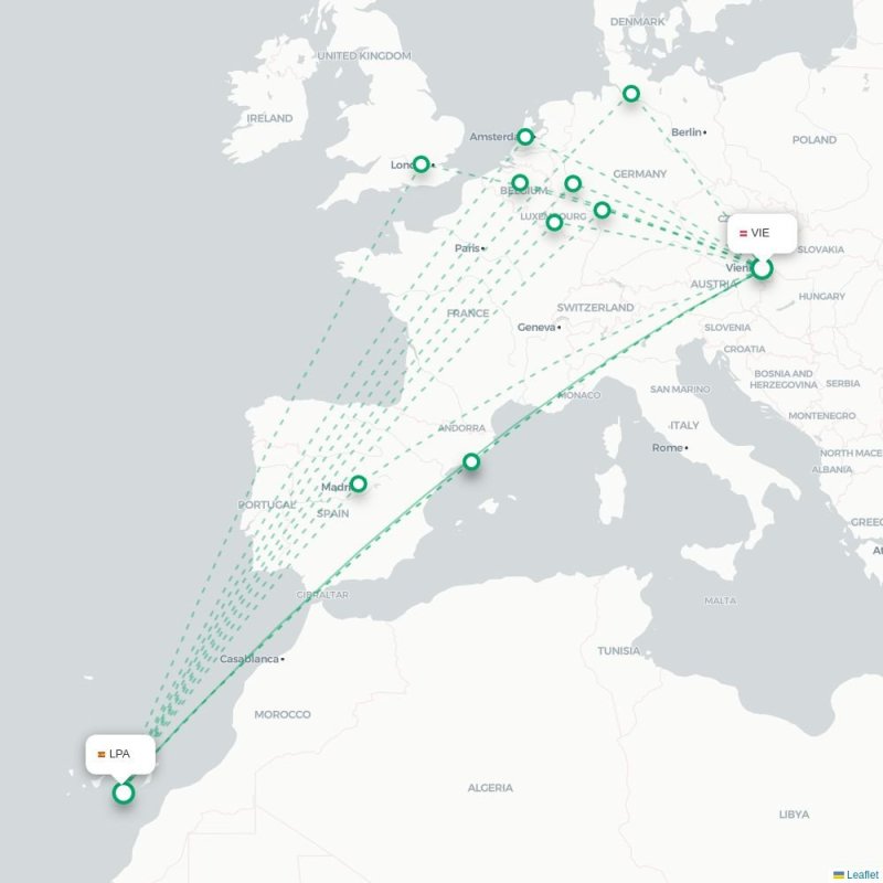 VIE - LPA route map