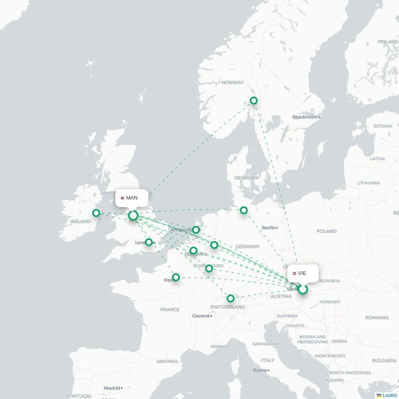 VIE - MAN route map