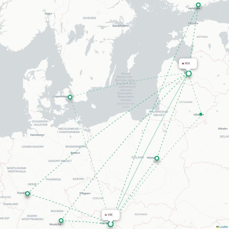 VIE - RIX route map