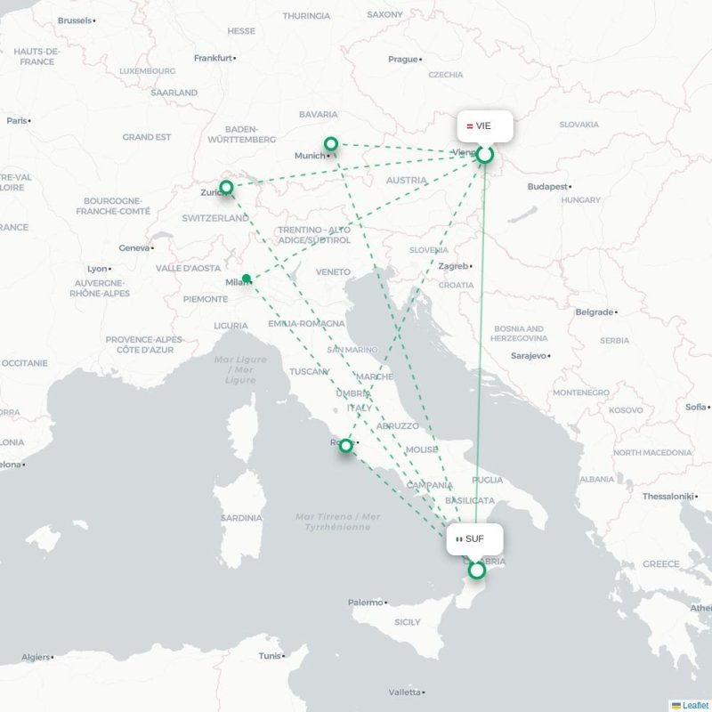 VIE - SUF route map
