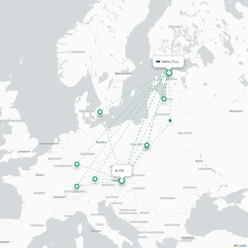 VIE - TLL route map