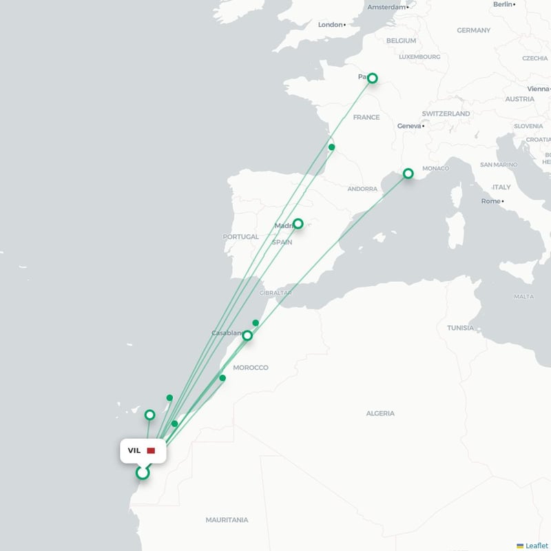 Route map   VIL airport