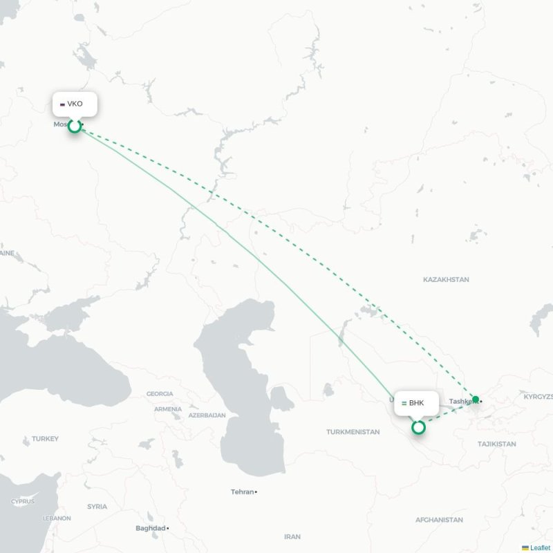 VKO - BHK route map