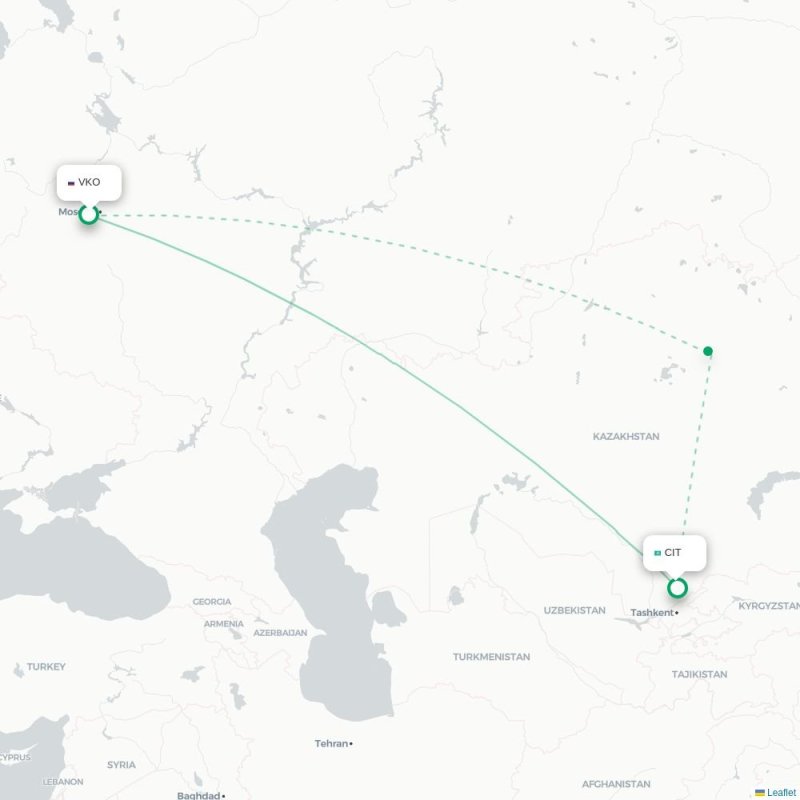 VKO - CIT route map