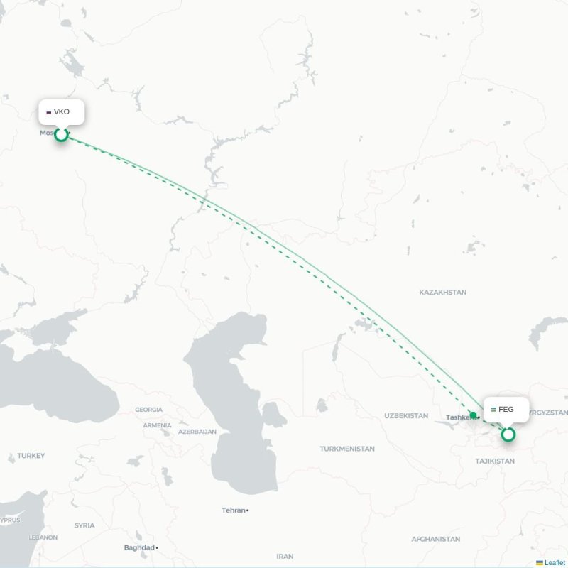 VKO - FEG route map