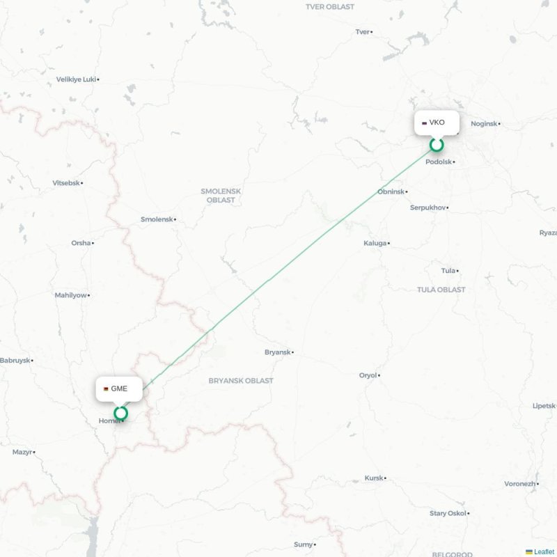 VKO - GME route map