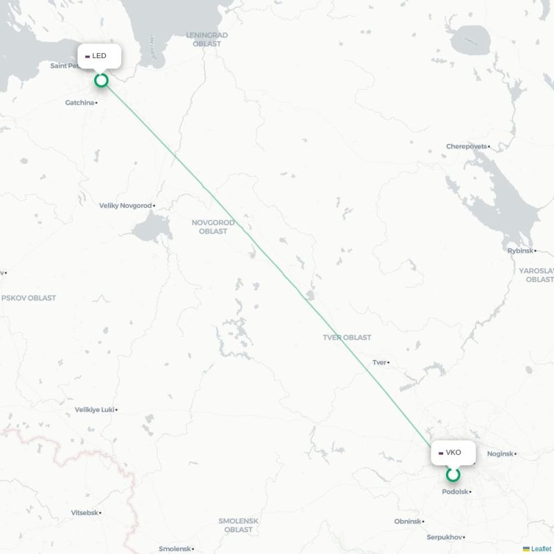 VKO - LED route map