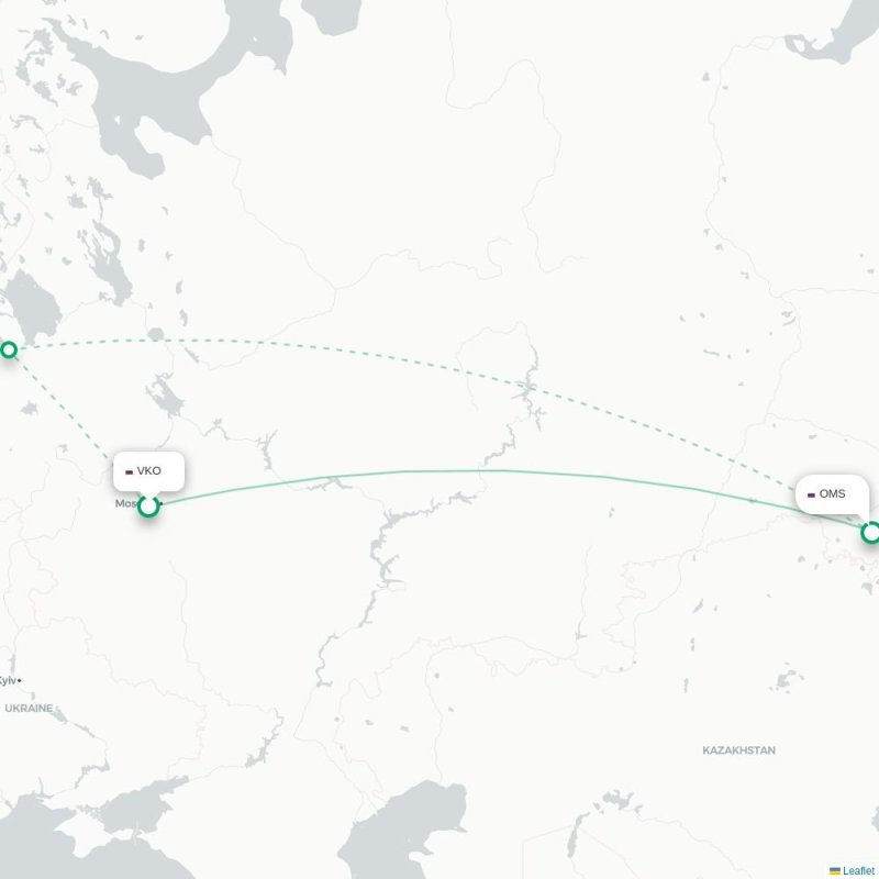VKO - OMS route map