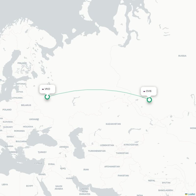 VKO - OVB route map
