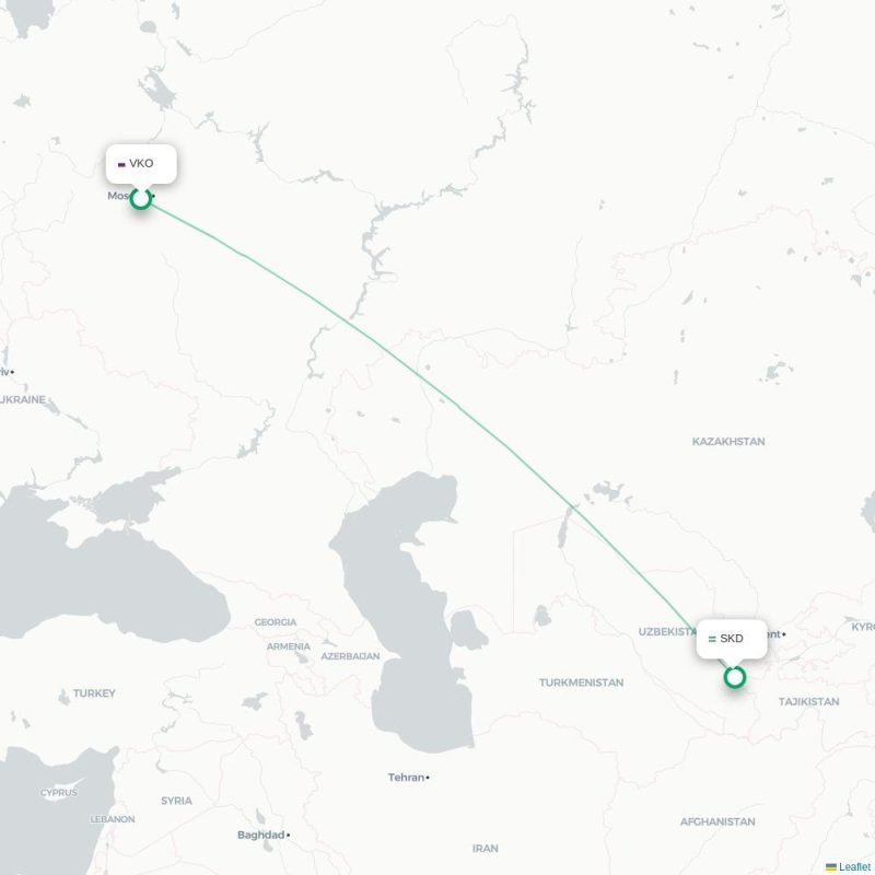 VKO - SKD route map