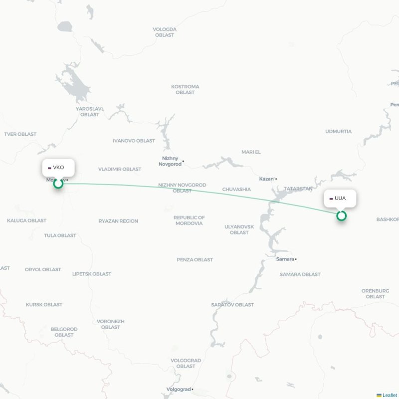 VKO - UUA route map