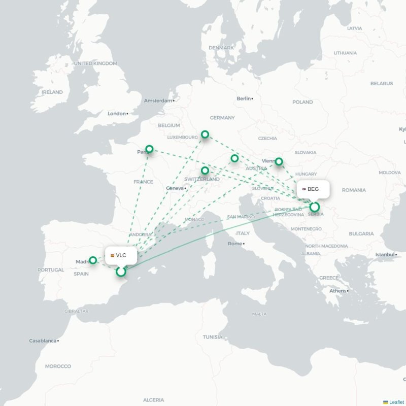 VLC - BEG route map