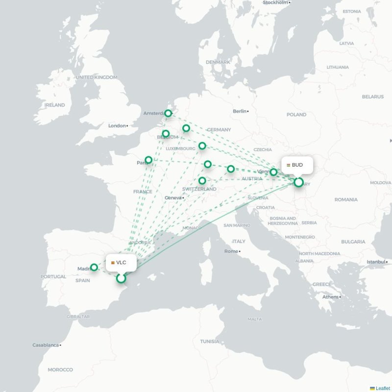 VLC - BUD route map