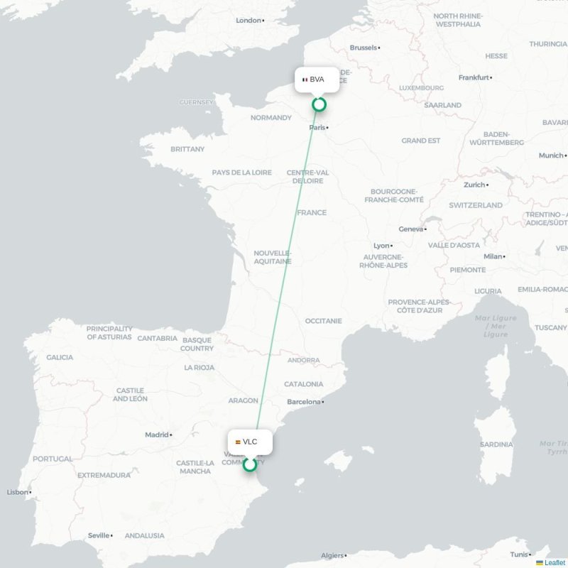 VLC - BVA route map