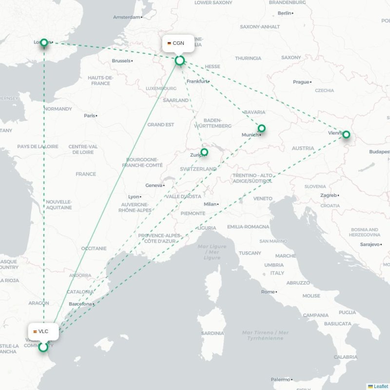 VLC - CGN route map