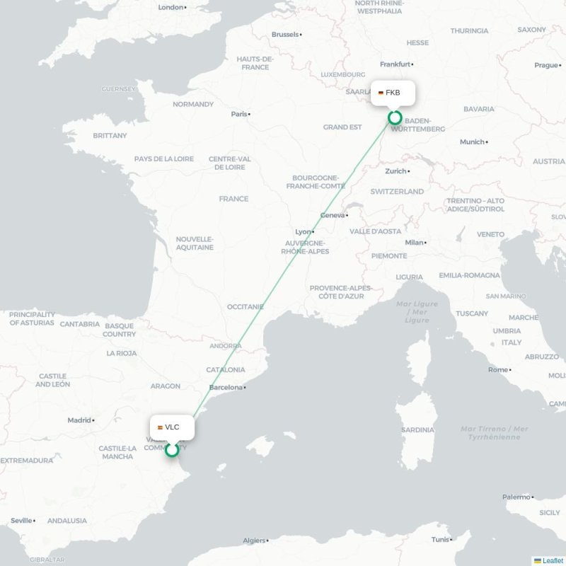 VLC - FKB route map