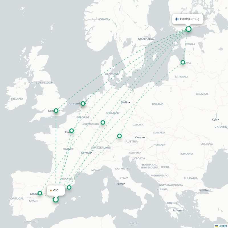 VLC - HEL route map