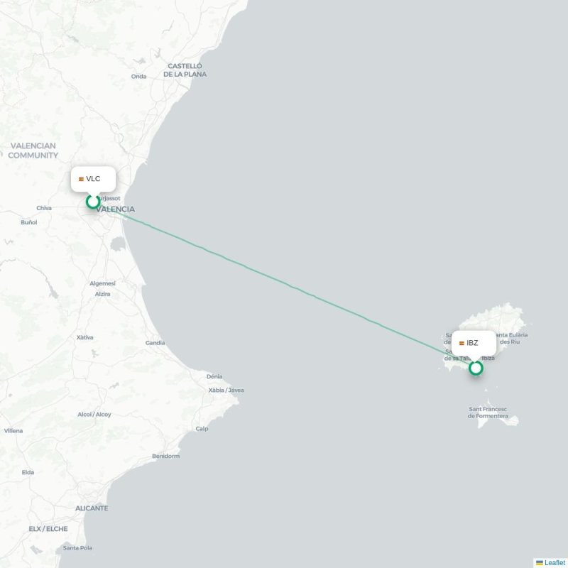 VLC - IBZ route map
