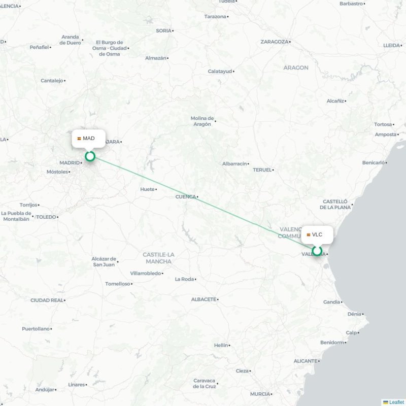 VLC - MAD route map