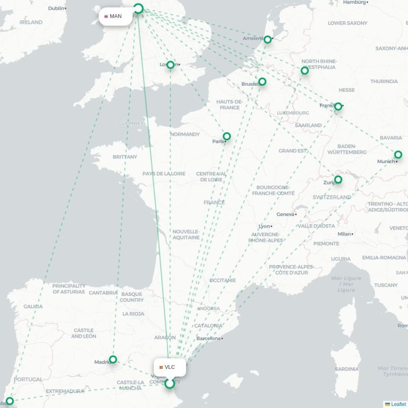 VLC - MAN route map