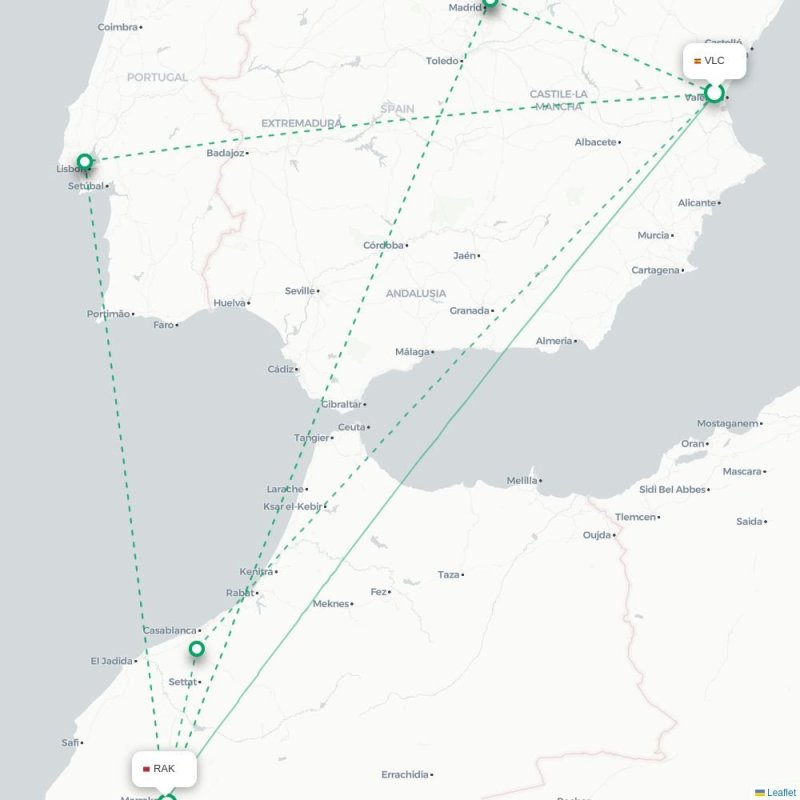 VLC - RAK route map