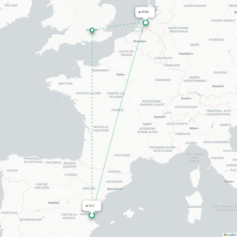VLC - RTM route map