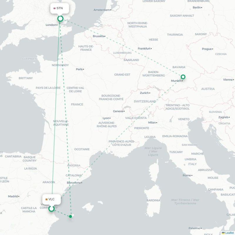 VLC - STN route map
