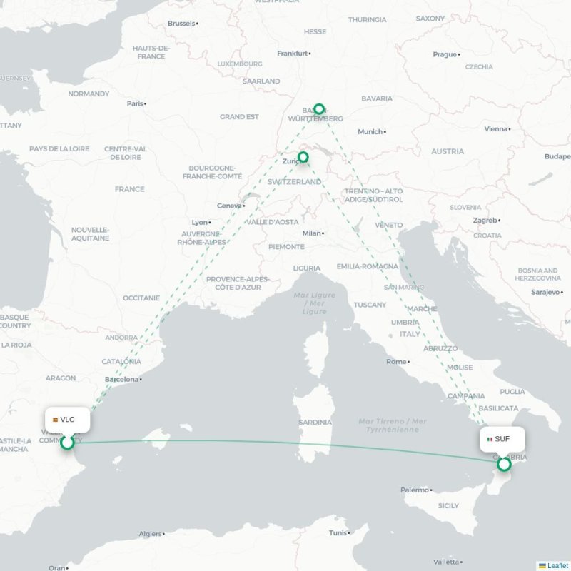 VLC - SUF route map