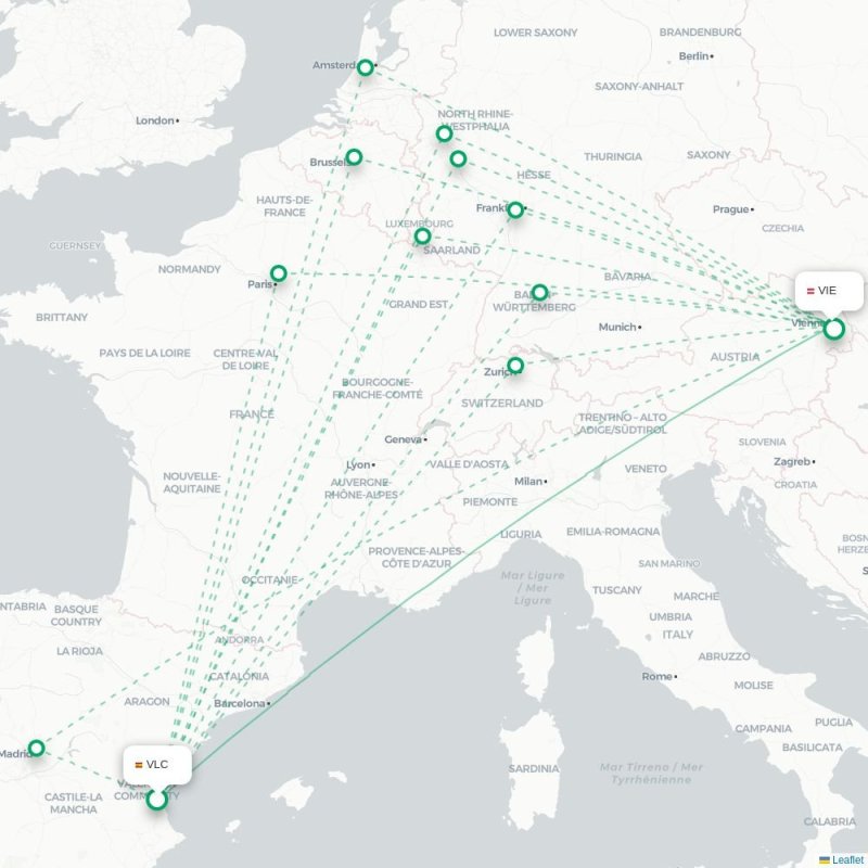 VLC - VIE route map