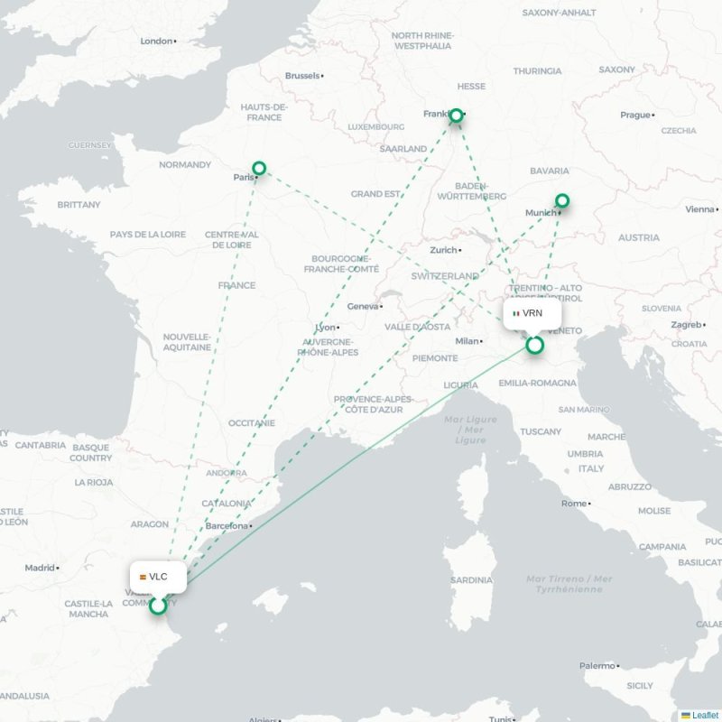 VLC - VRN route map