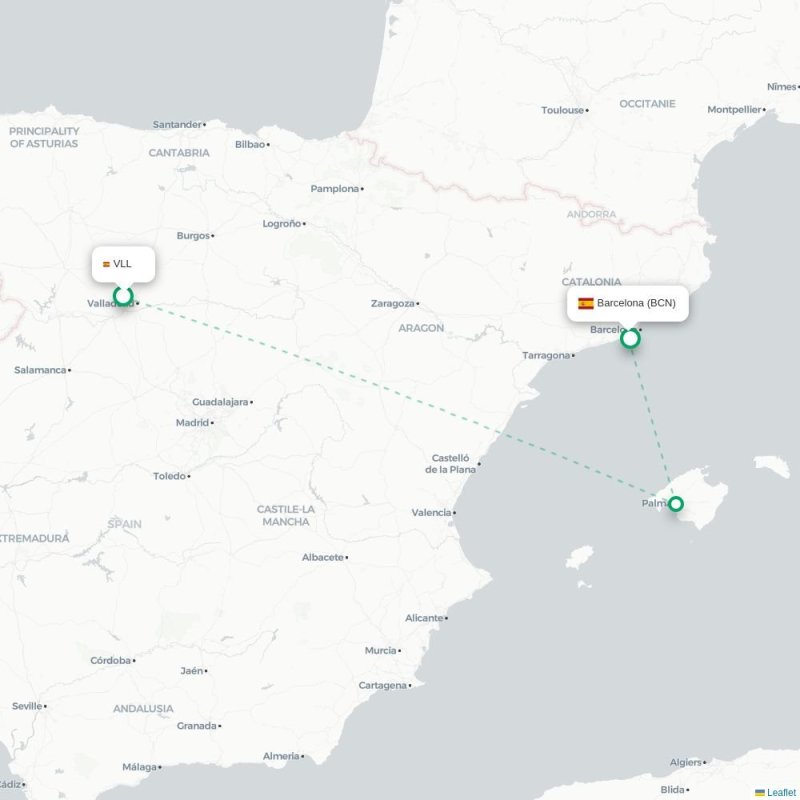 VLL - BCN route map