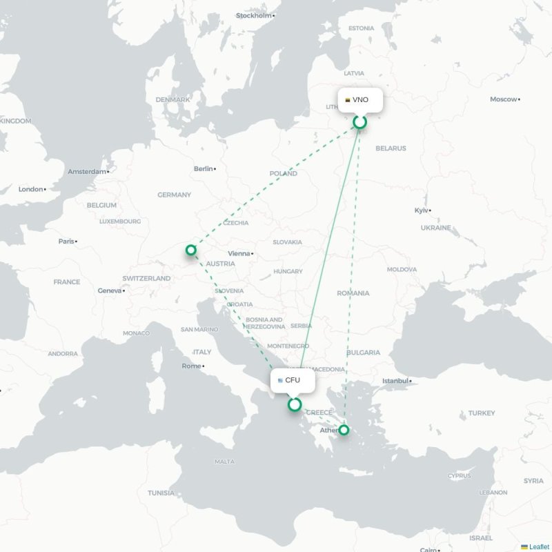 VNO - CFU route map