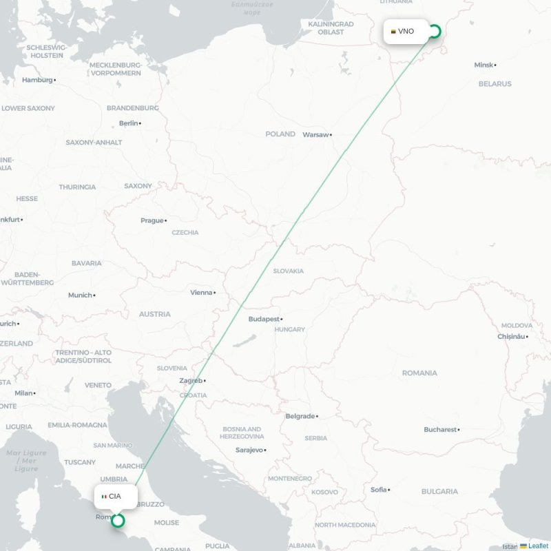 VNO - CIA route map