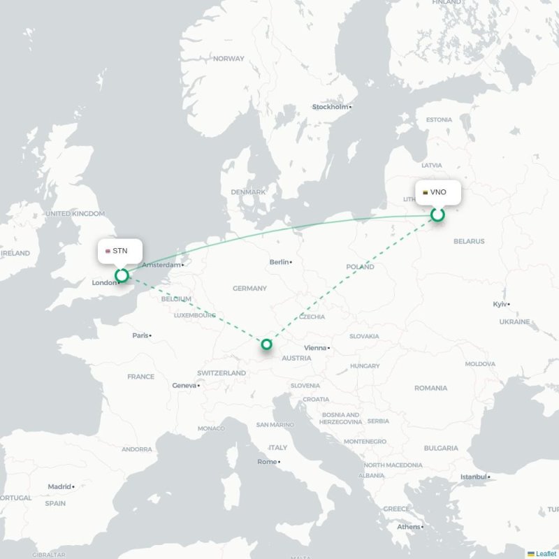 VNO - STN route map