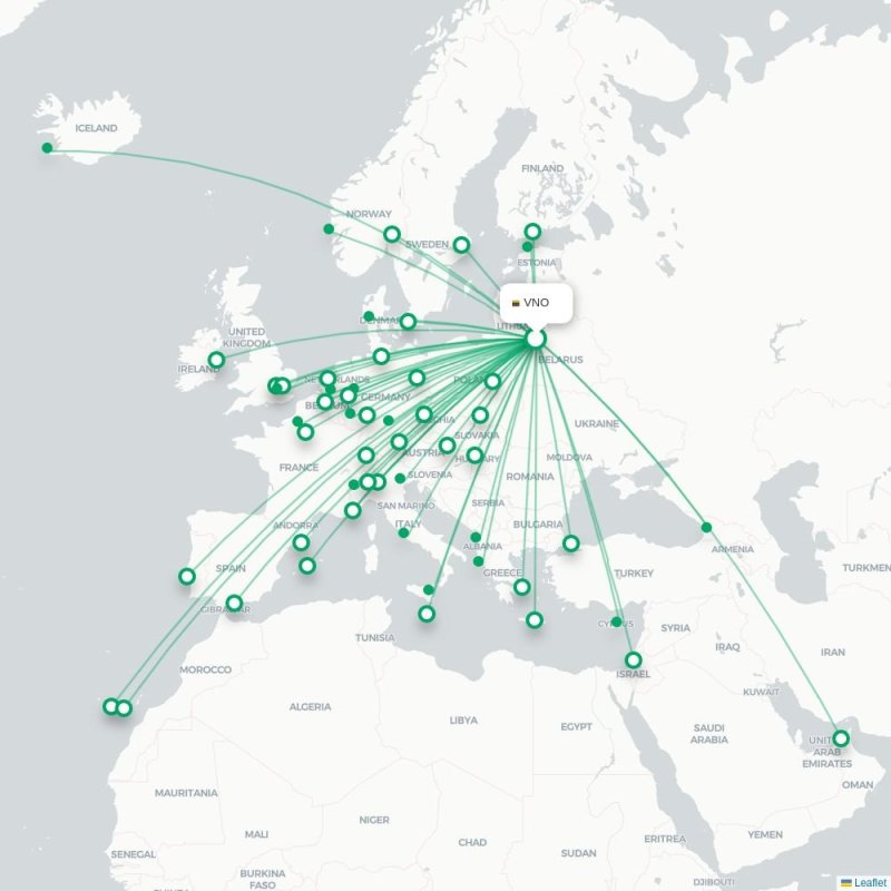 VNO - TKU route map