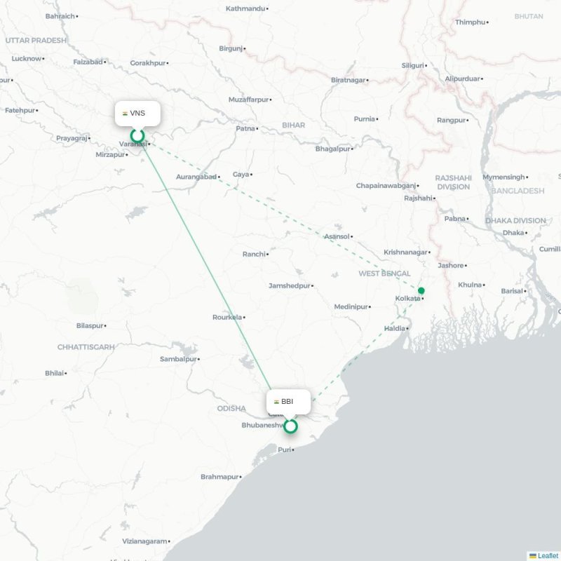 VNS - BBI route map