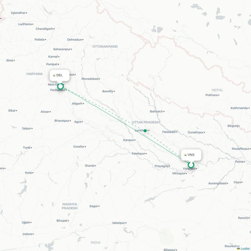 VNS - DEL route map