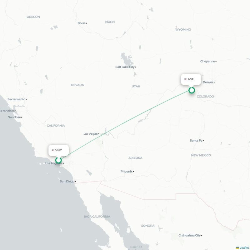 VNY - ASE route map