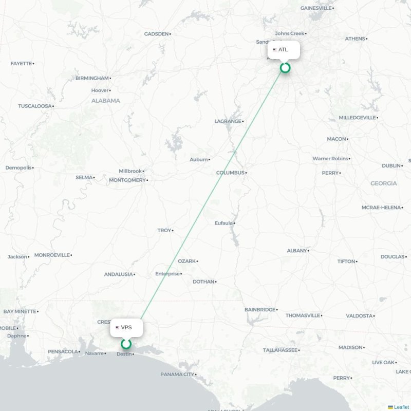 VPS - ATL route map