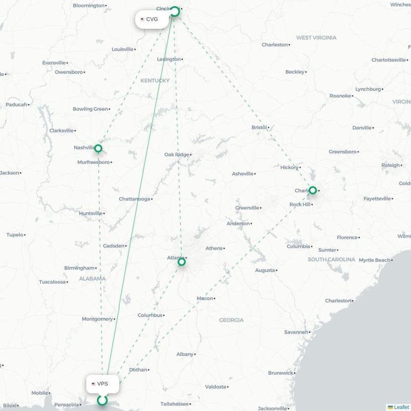 VPS - CVG route map