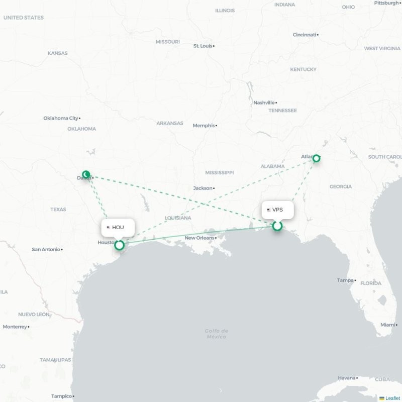 VPS - HOU route map
