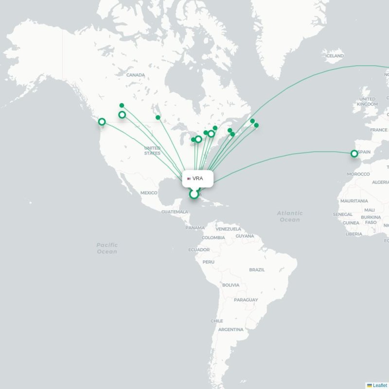 VRA - YQM route map