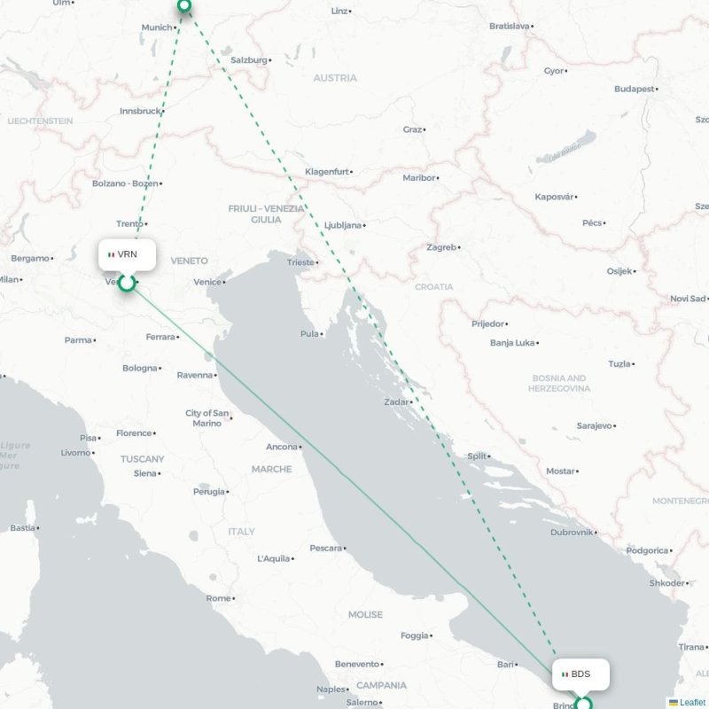VRN - BDS route map