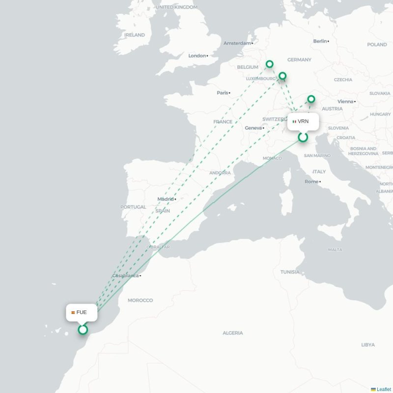 VRN - FUE route map