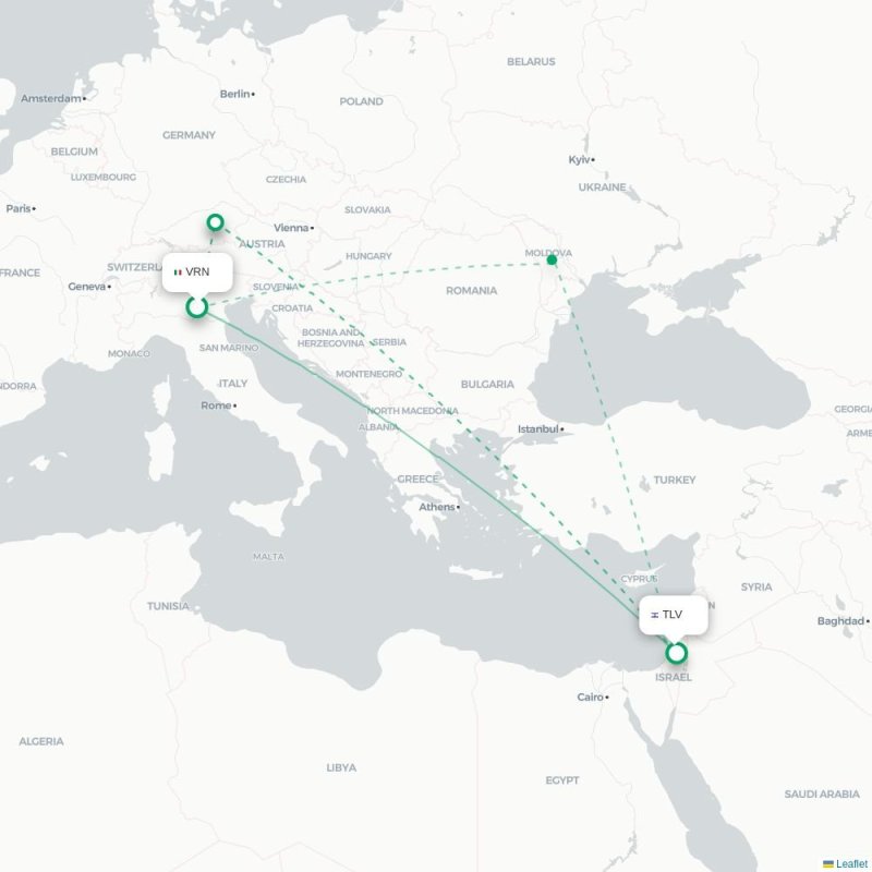 VRN - TLV route map