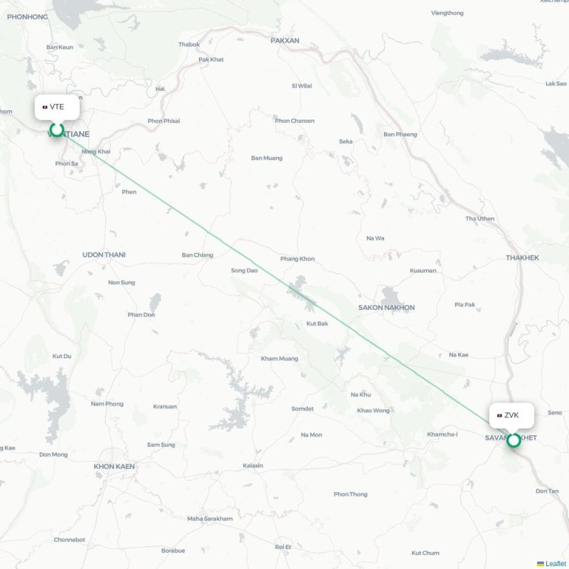 VTE - ZVK route map