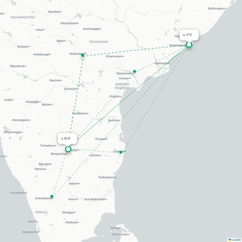 VTZ - BLR route map
