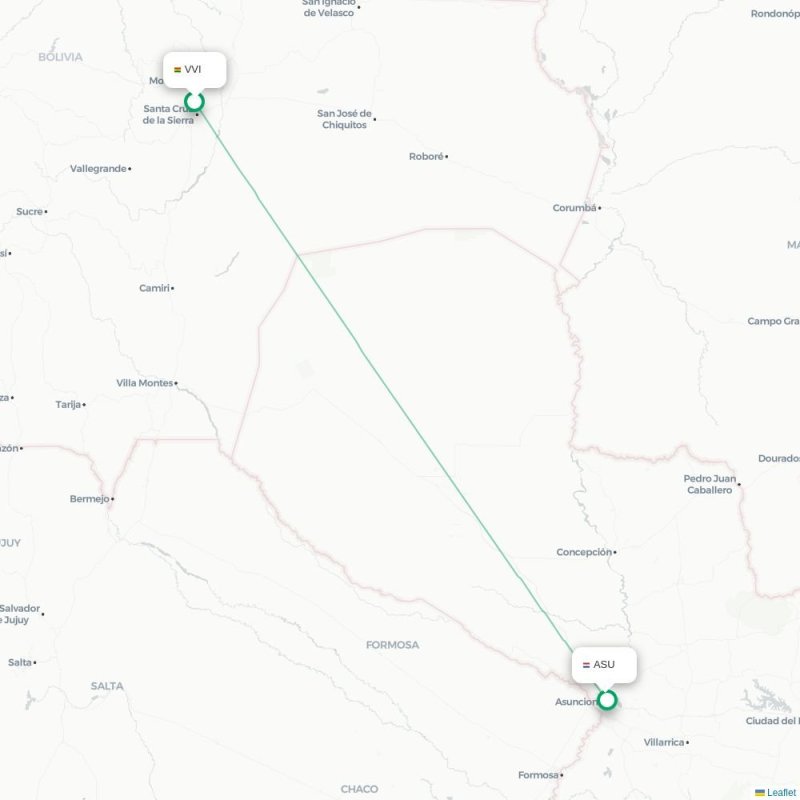 VVI - ASU route map