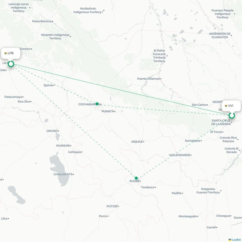 VVI - LPB route map