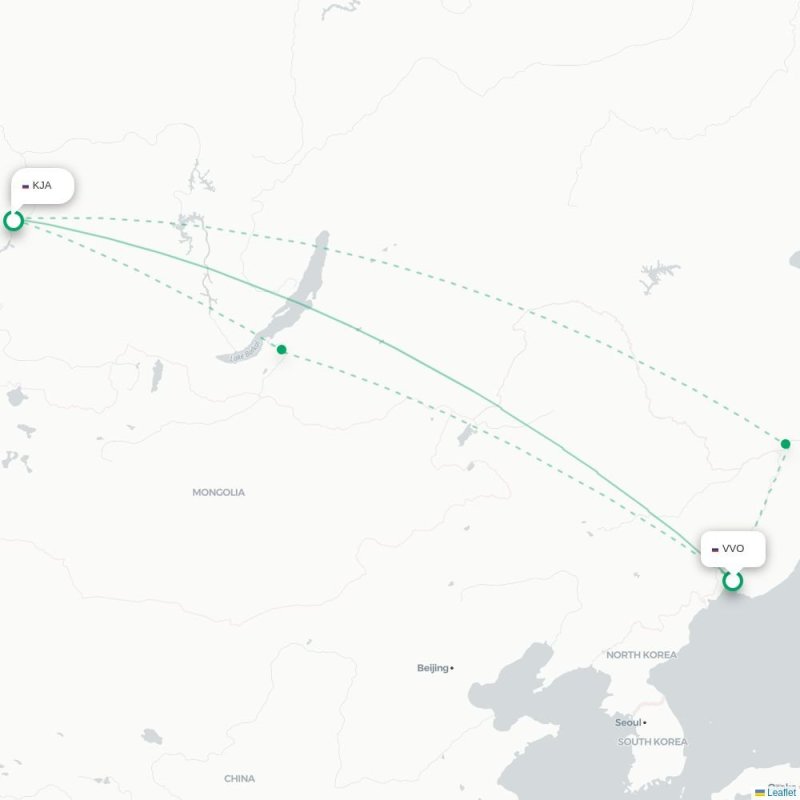 VVO - KJA route map
